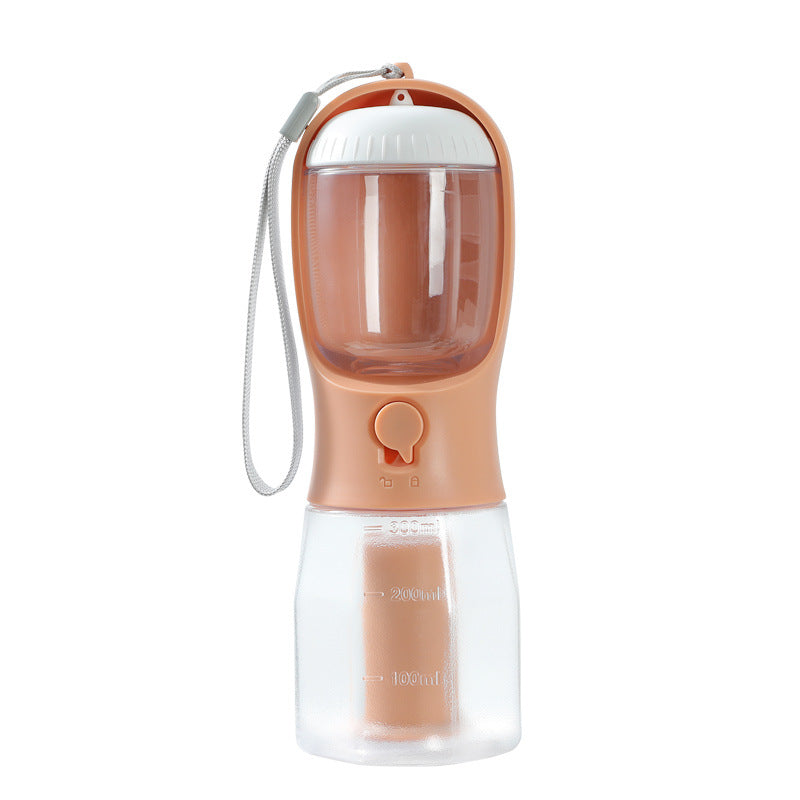 Orange Pink — "3-in-1 Pet Water Bottle in Orange Pink – colorful dog water bottle for outdoor adventures"