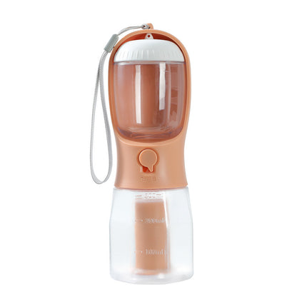Orange Pink — "3-in-1 Pet Water Bottle in Orange Pink – colorful dog water bottle for outdoor adventures"