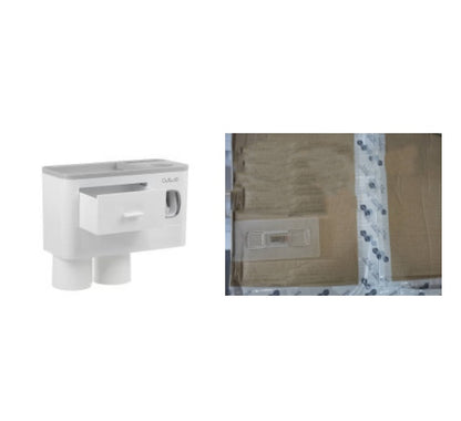 "Wall-Mount Toothbrush Holder – Grey with Accessories, 2 Cups"