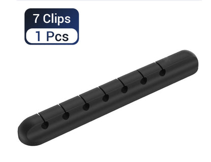 "Silicone Cable Management Clips – 7-Clip Pack for larger cable setups"
