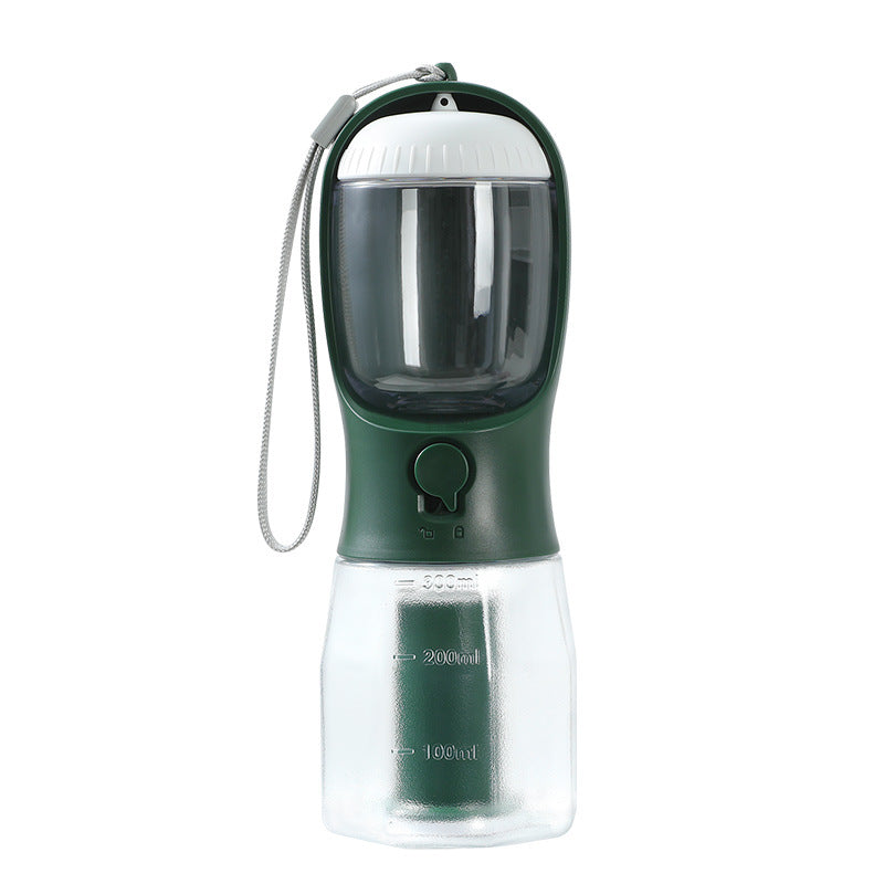 Dark Green — "3-in-1 Pet Water Bottle in Dark Green – all-in-one dog travel bottle"