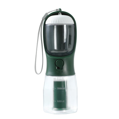 Dark Green — "3-in-1 Pet Water Bottle in Dark Green – all-in-one dog travel bottle"