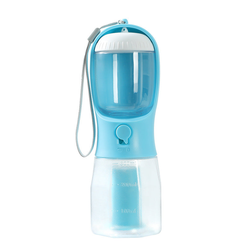 Ink Blue — "3-in-1 Pet Water Bottle in Ink Blue – compact dog walk bottle with food storage"