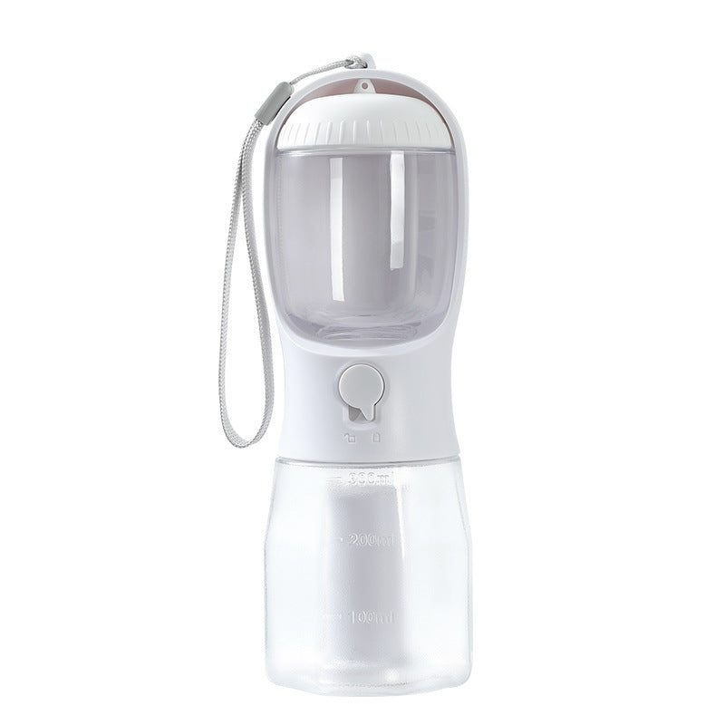 Milky White — "3-in-1 Pet Water Bottle in Milky White – travel pet bottle with waste bag compartment"