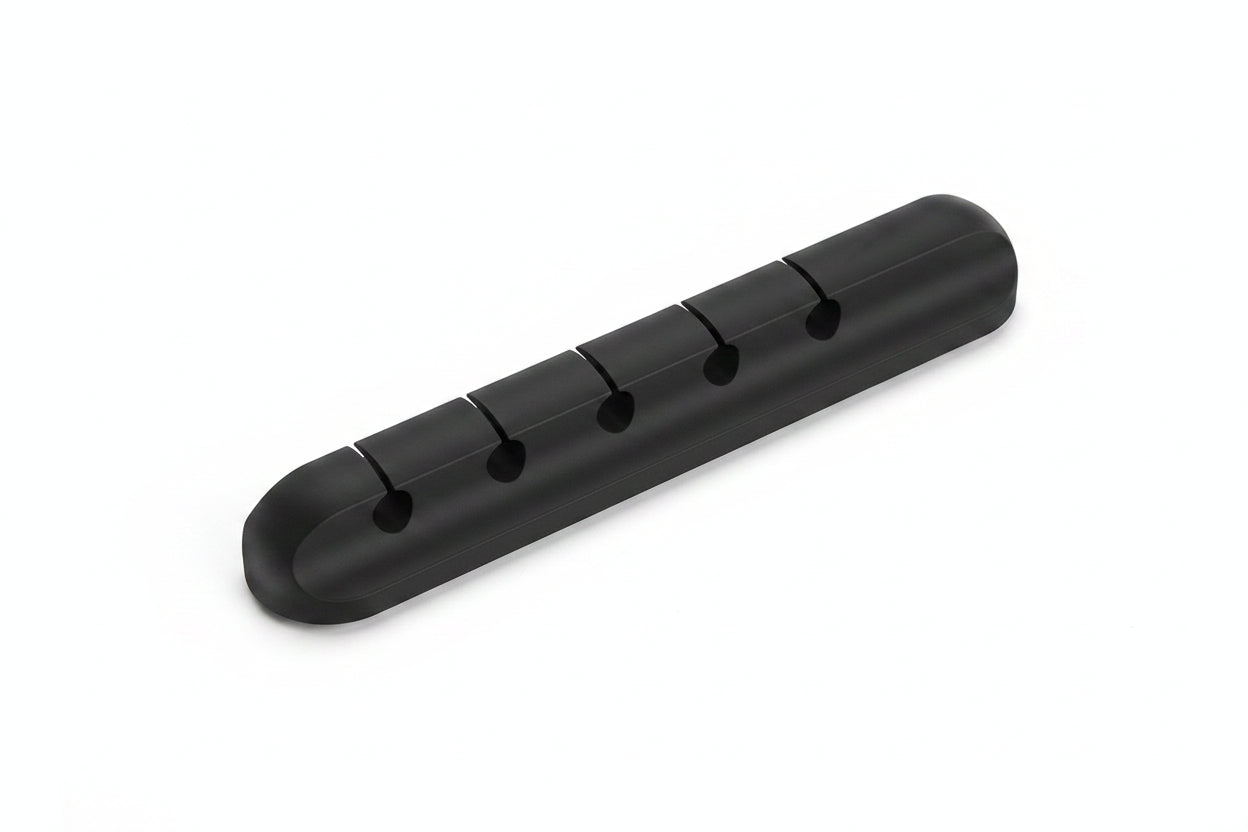 "5-Hole Silicone Cable Organizer – keeps multiple cords neatly in place"
