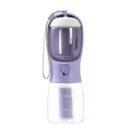 "3-in-1 Pet Water Bottle in Wisteria Purple – stylish all-in-one pet bottle"