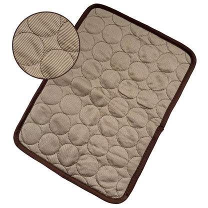 "Ice Silk Pet Cooling Pad in Brown – soft ice silk cooling mat for pets"